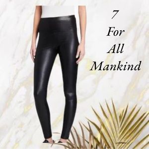 7 For All Mankind Faux Leather Leggings. Black Women's Large